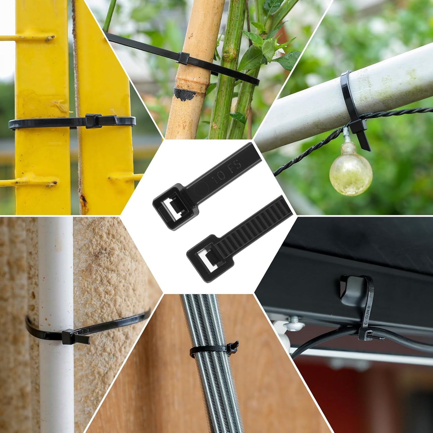 18 Inch Anti Withdrawal Zip Ties 100 LBS Tensile Strength Heavy Duty Cable Wire Ties With Self-Locking Adjustable More Durable Nylon Tie Wraps for Indoor Outdoor(100 Pack)