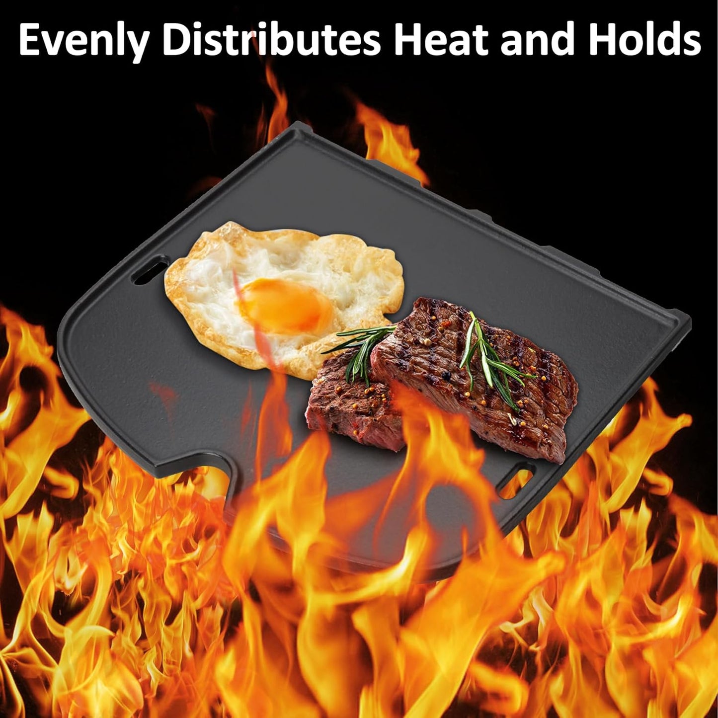 7034 Cast Iron Griddle for Weber 9010001 Traveler Portable Gas Grill, Replacement for Weber9010001, 9013001, 9020001 Gas Grill Accessories, Compatible with Weber Traveler Griddle Part