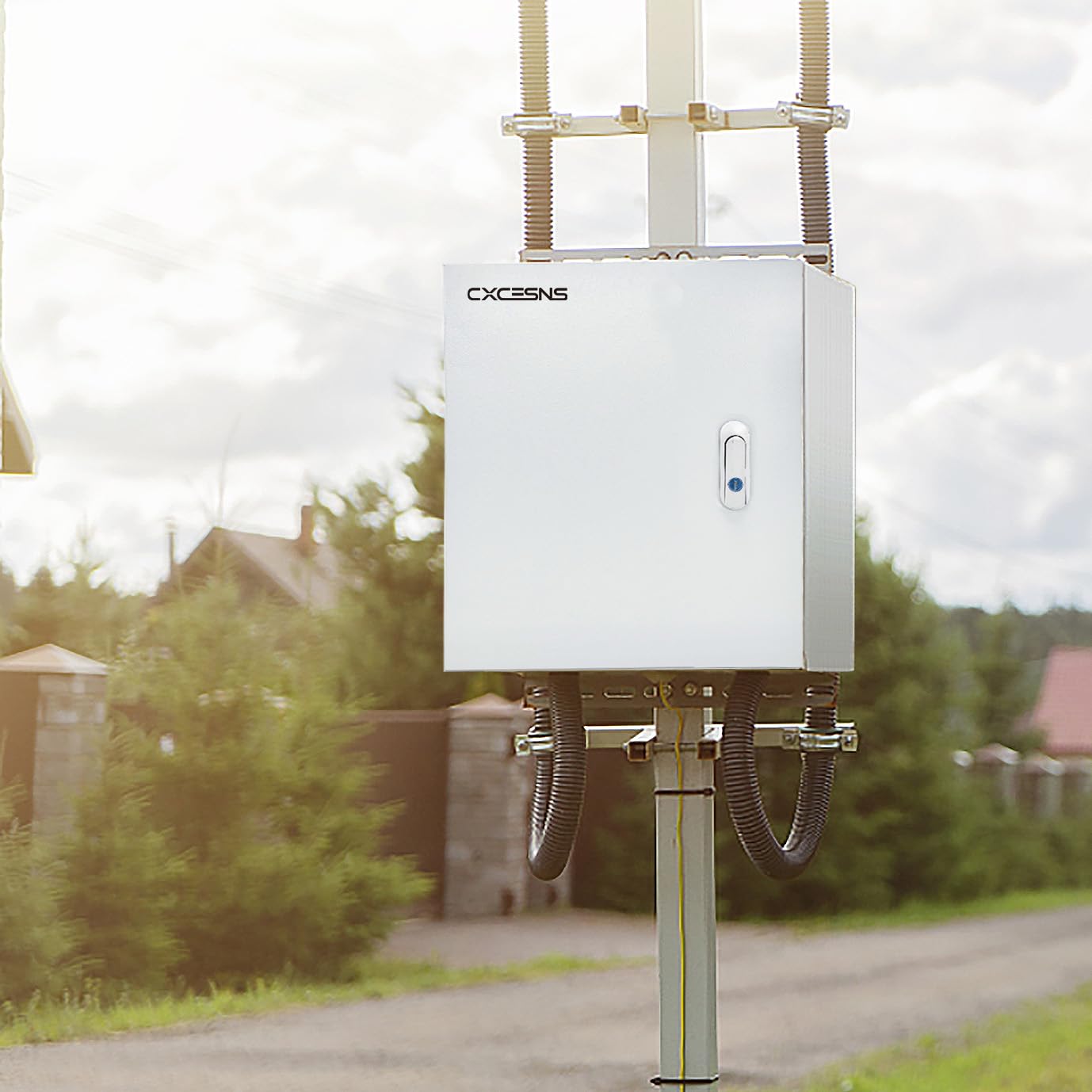 Outdoor Electrical Box 12 x 12 x 8''D NEMA 4X Enclosure Steel Box, Waterproof & Dustproof Outdoor/Indoor Lockable Electrical Junction Box, with Mounting Plate