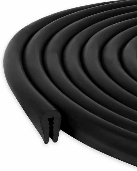 Black U Channel Edge Trim Seal EPDM 15/32" high x 19/64" Wide (100 Feet)