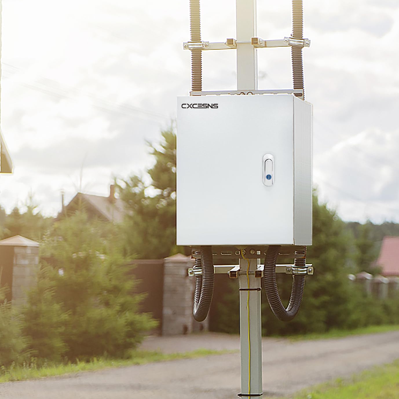 Outdoor Electrical Box 20 x 16 x 6''D NEMA 4X Enclosure Steel Box, Waterproof & Dustproof Outdoor/Indoor Lockable Electrical Junction Box, with Mounting Plate