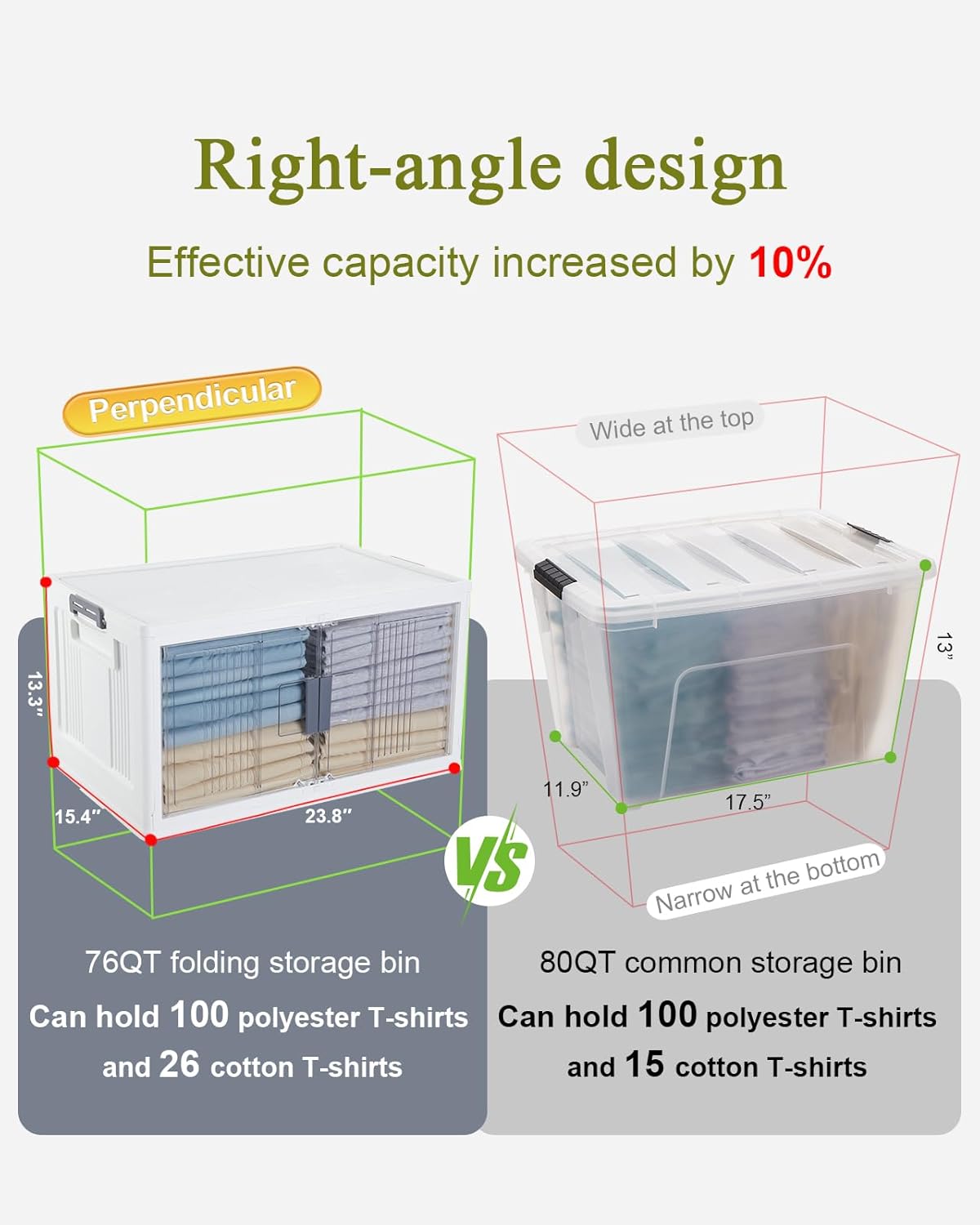OlarHike 76QT Lockable Storage Bins with Lids - Folding Storage box with Doors and Wheels, Collapsible Plastic Storage Bins for Closets, Stackable Storage Organizer, Storage Containers, 4 Pack Cubes