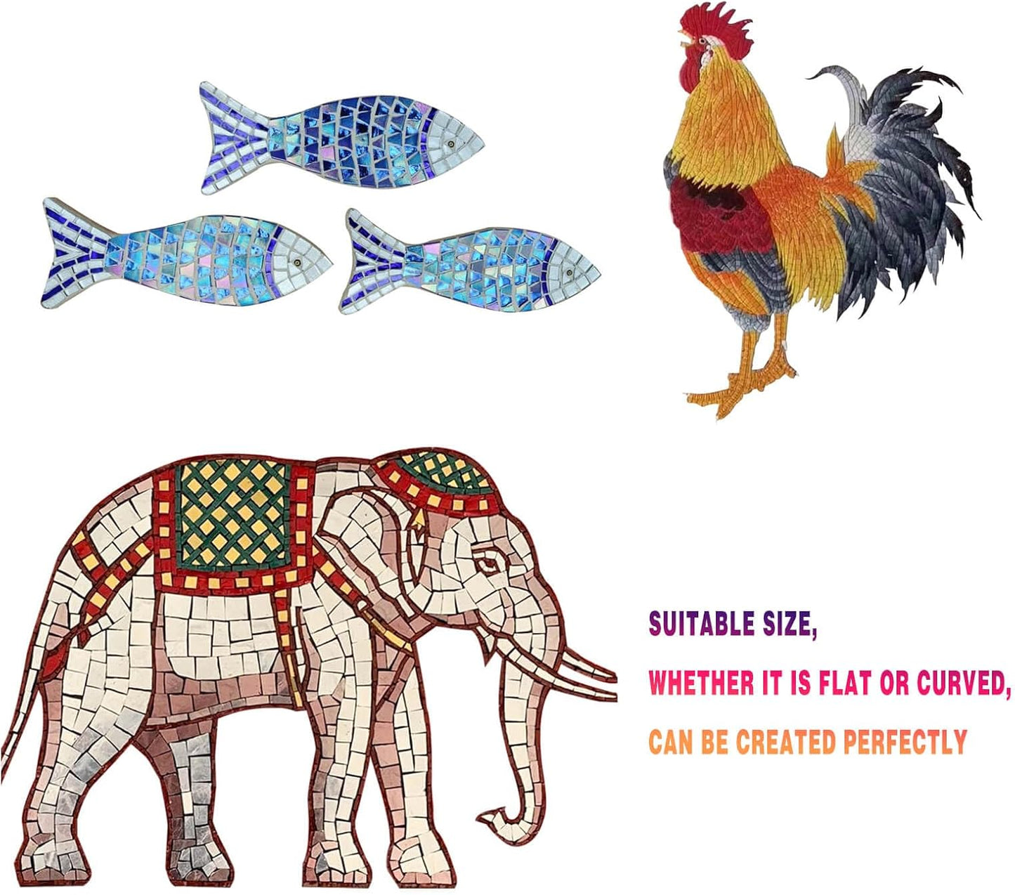 SMEIINIK 1.1lb Bulk Single Iridescent Color Mosaic Tiles for Crafts, Glass Mosaic Pieces for Mosaic Puzzles, Stained Glass Tiles for Mosaic DIY, Mosaic Making Supplies(AJ61-32)