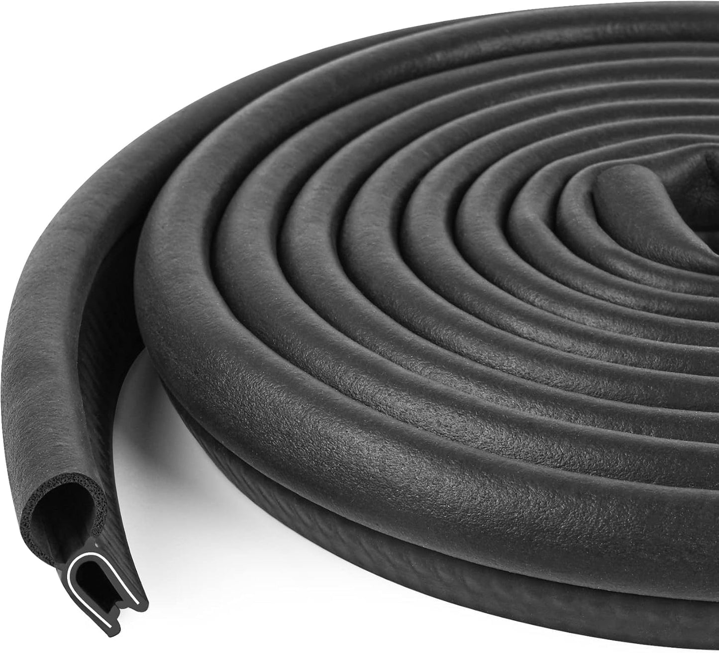 Automotive Door Weather Stripping 22Ft Car Door Rubber Edge Trim Seal Strip Gasket with Top Bulb Easy to Install for Car Bus Camper Boat RV Truck Doors and Home Applications