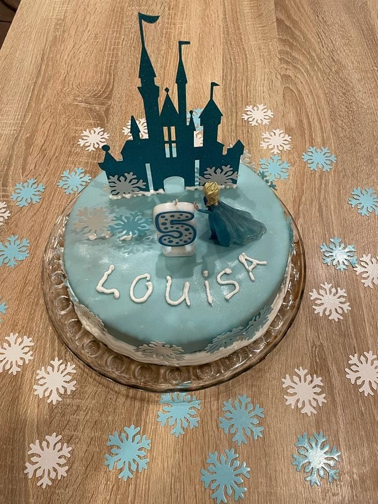 50pcs Edible White Snowflakes for Cake Decorating Cupcake Toppers for Christmas Winter frozen Theme Birthday Party Decorations