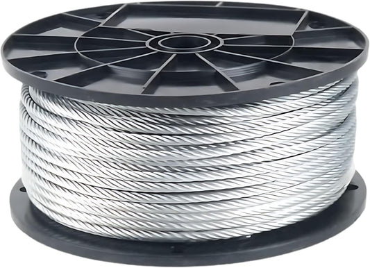 304 Stainless Steel Cable Wire Rope 3/8" 7x19-250 ft Coil for DIY Cable Decking Railing System, Marine Grade