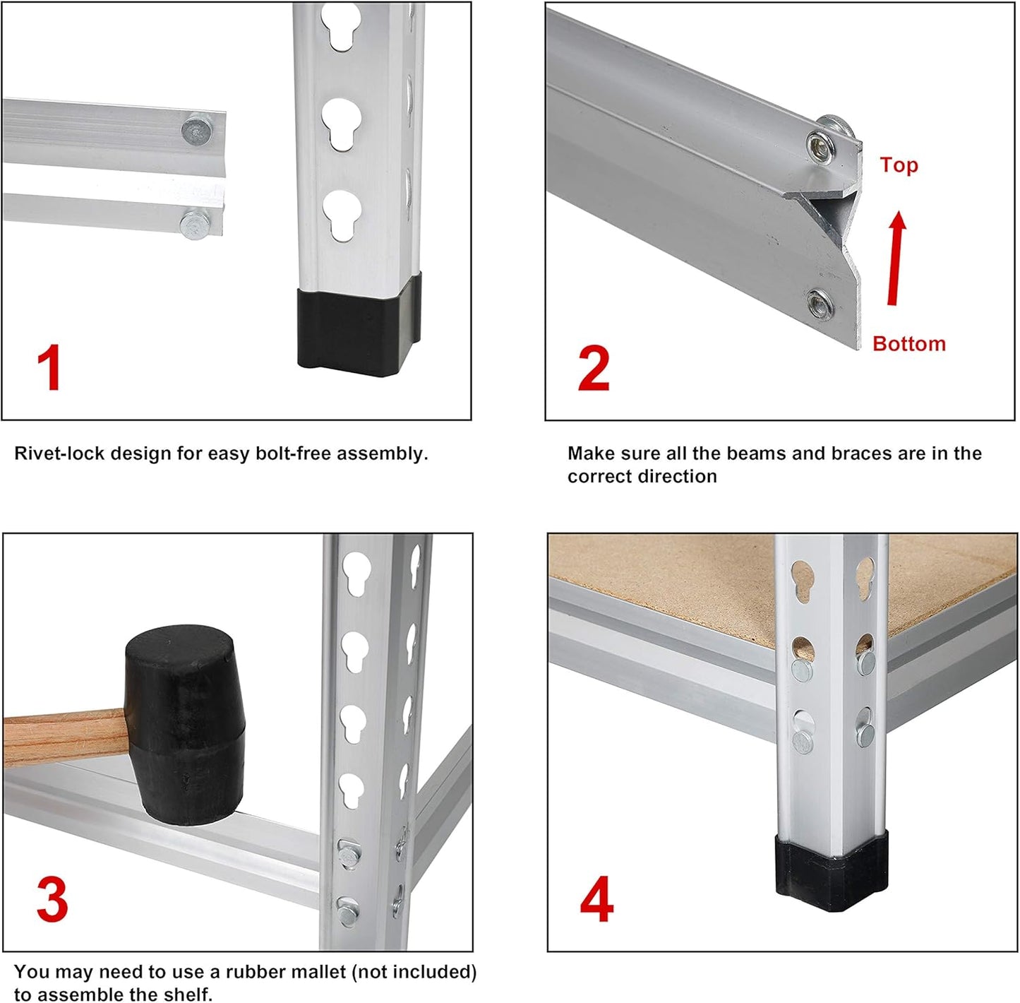 Amazon Basics 5-Tier Medium Duty Storage Shelving Single Post Press Board Shelf - 48 x 18 x 72 Inches, Aluminum