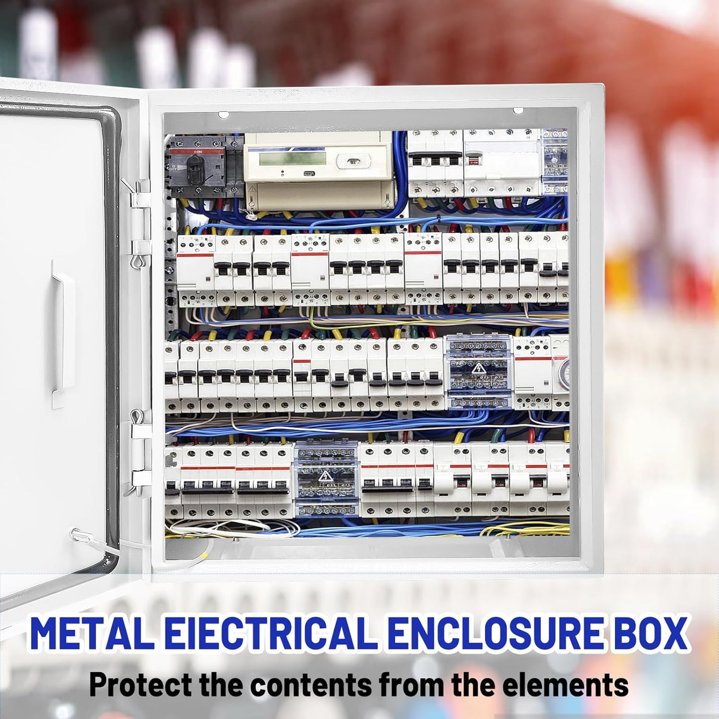 Outdoor Electrical Box 20 x 20 x 6''D NEMA 4X Enclosure Steel Box, Waterproof & Dustproof Outdoor/Indoor Lockable Electrical Junction Box, with Mounting Plate